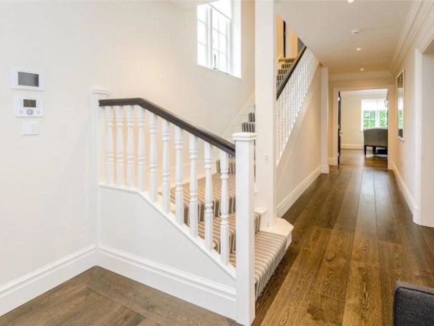 Freshly painted hallway in neutral colours 
