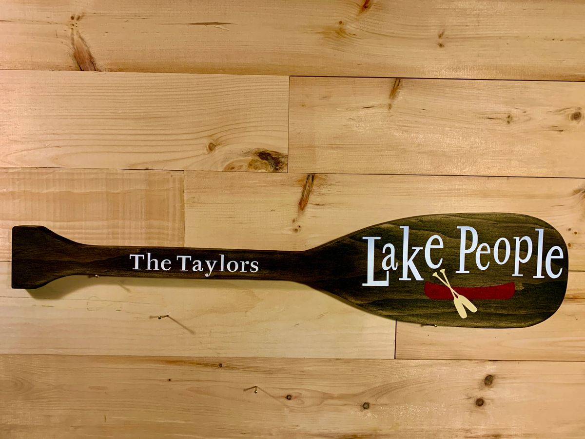 Canoe Paddle Sign with Custom Text