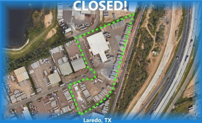 Aerial view of a closed facility in Laredo, TX.