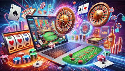 Digital casino gaming with vibrant graphics.