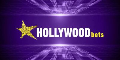 Hollywoodbets logo with star on purple background.