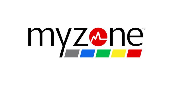 Myzone logo with colorful heart rate zones.