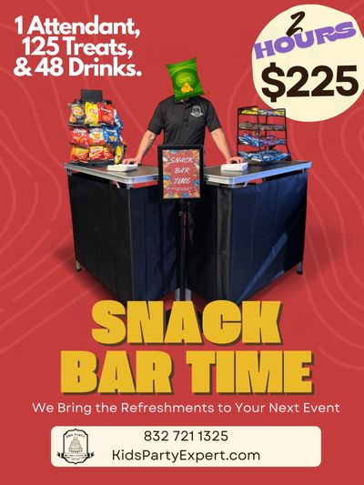 Snack Bar time package for Church, school, businesses, family reunions, or birthday parties