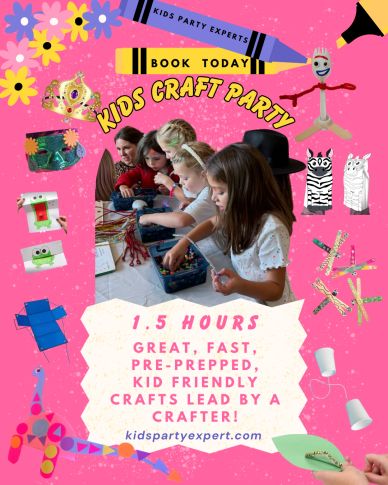 Houston craft party for children and kids with built in party favors-kids make many crafts