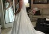 This wedding dress was shortened, and the bodice needed altering as well.