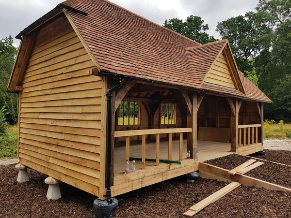 Terrace construction made of wood