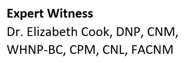 Dr. Elizabeth Cook, 
DNP, CNM, WHNP-BC, CPM