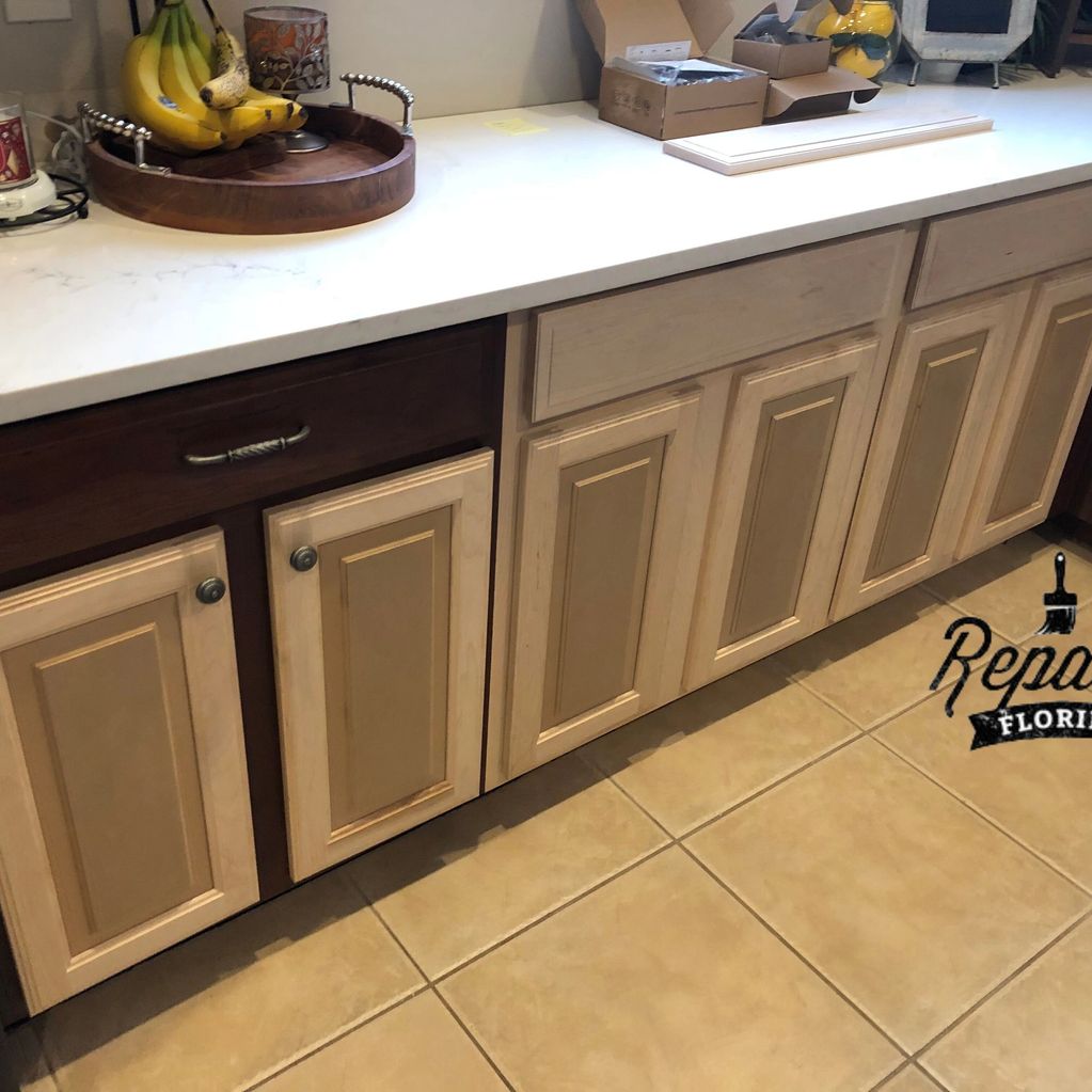 cabinet modification plus painting of cabinets in Lake Mary Fl Heathrow comunity