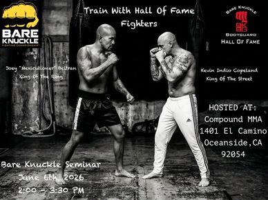 Train with Hall Of Fame bare knuckle fighters on June 6, 2026. Don't miss this opportunity!