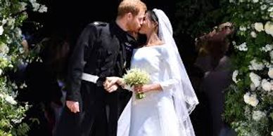 Wedding couple kiss with looking each other