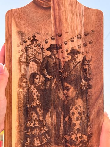 Feria - Limited Edition - artwork laser engraved on wooden board by We Laser Art
