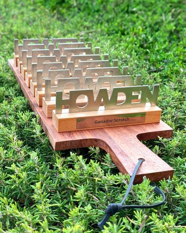 Laser cut and engraved golf trophies for Howden by We Laser Art