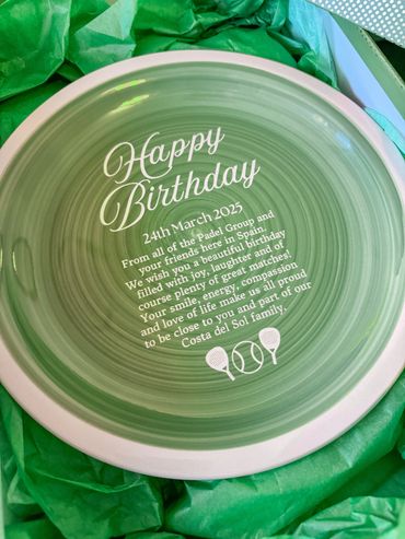 Ceramic engraved by We Laser Art - laser engraving specialists, Costa del Sol