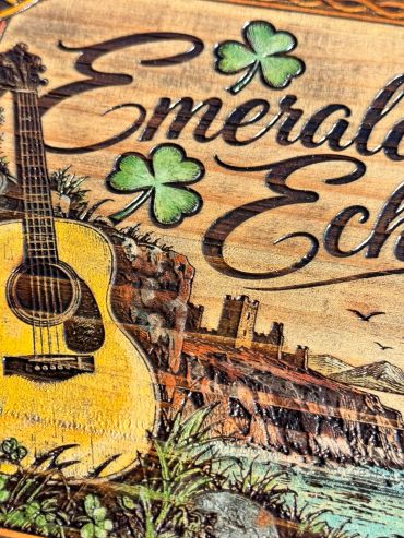 Traditional Irish Inpsired Sign for Emerald Echo Music by We Laser Art