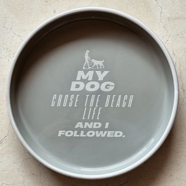 Personalised Costa del Sol ceramic dog bowl by We Laser Art