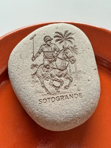 Sotogrande beach rock engraving by We Laser Art