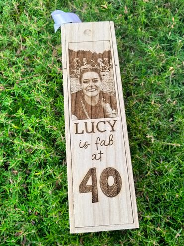 Personalised photo engraved Wine Box by We Laser Art