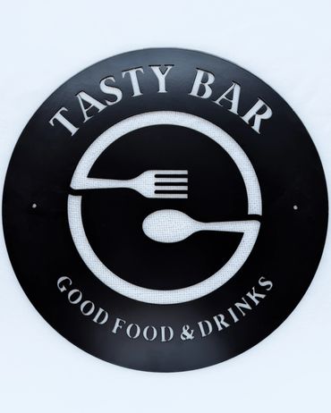 Laser cut stainless steel sign with black powder coat finish from We Laser Art, Costa del Sol