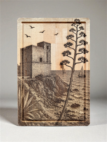 Custom Chopping Board featuring Torre de la Sal, Casares, by We Laser Art