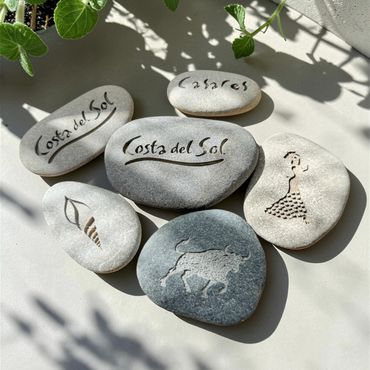 Laser engraved stone by We Laser Art, Costa del Sol