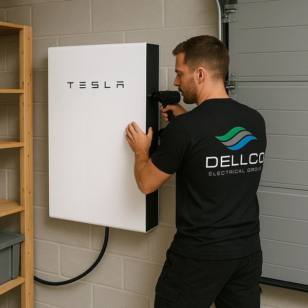 dellco engineer installing Battery power Wall