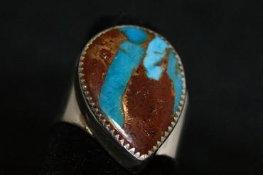 Lava Copper Turquoise Ring