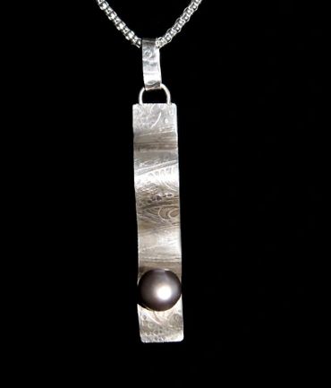 Pearl on a Wave Pendant
