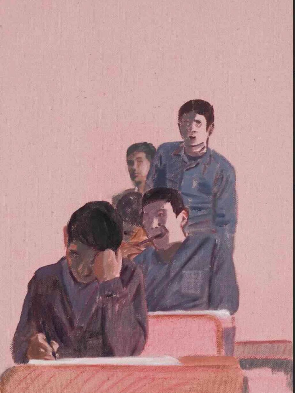 Moslem Khezri

We Keep Reviewing 89
Oil on canvas, 
30 × 20 cm 11 3/4 × 7 7/8 in
2025