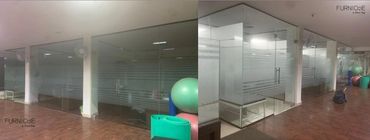 Posting after a long gap... My first commercial project included Toughened glass work with Frosted s