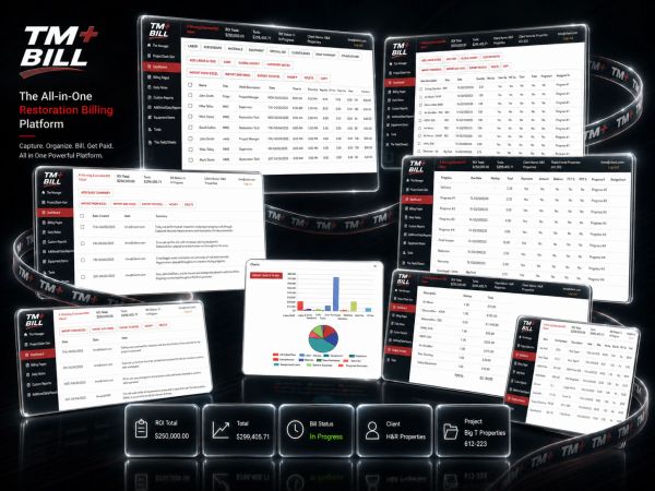 TM+ Bill restoration billing platform dashboard and features.  TM+ Manager the HUB of TM+.