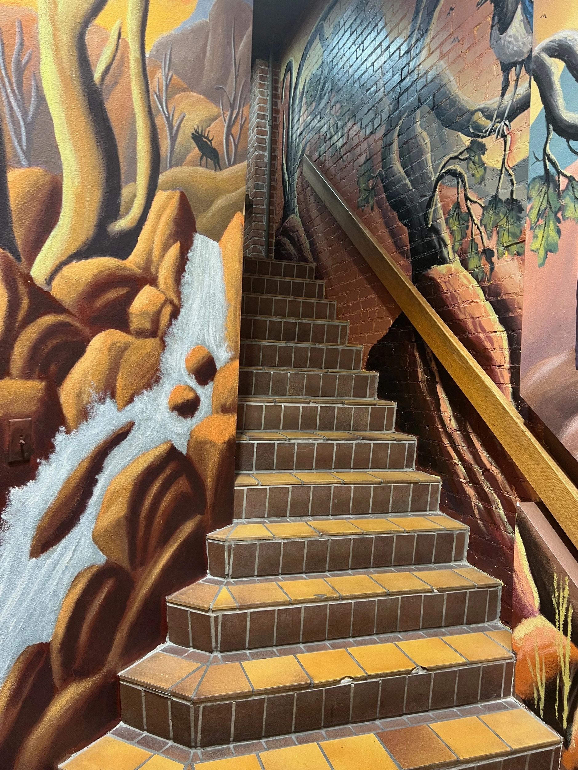 Funky Art Walk Stairs Leading to The Surrenderance Massage Therapy in Fort Collins, CO