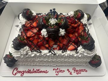 Includes 12 Chocolate Covered Strawberries 
