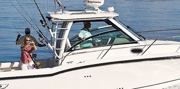 Family and friends having fun on a Boston Whaler