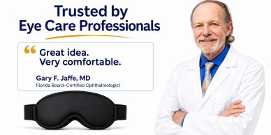 Eye mask endorsed by eye care professional Gary F. Jaffe.