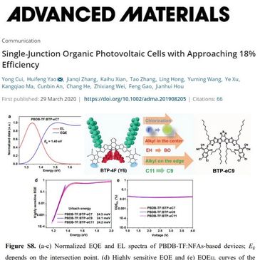 18% organic solar cell with high Voc output. Using FTPS and EL-EQE technique to estimate charge stat