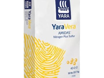 Bag of YaraVera AMIDAS fertilizer with nitrogen and sulfur.