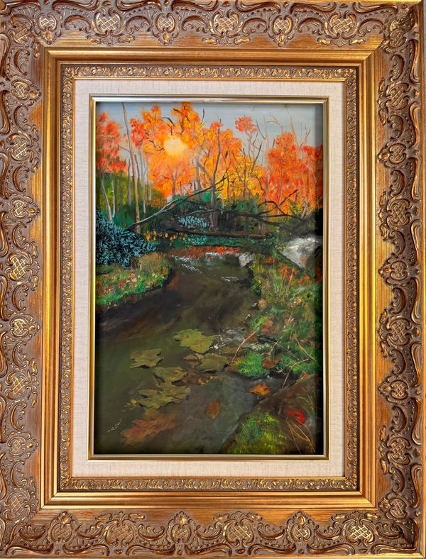 "Fall Evening" 20"x 24" 
$250 with frame plus postage costs
$150 without frame, free shipping