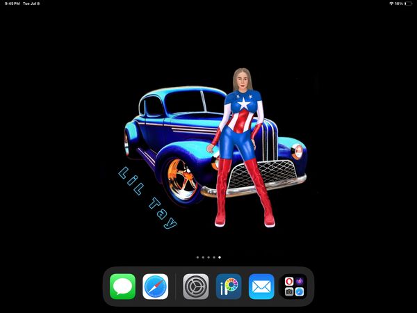 liltay rot rod vintage retro wrapped in the Flag red white and blue Captain America free wallpaper 