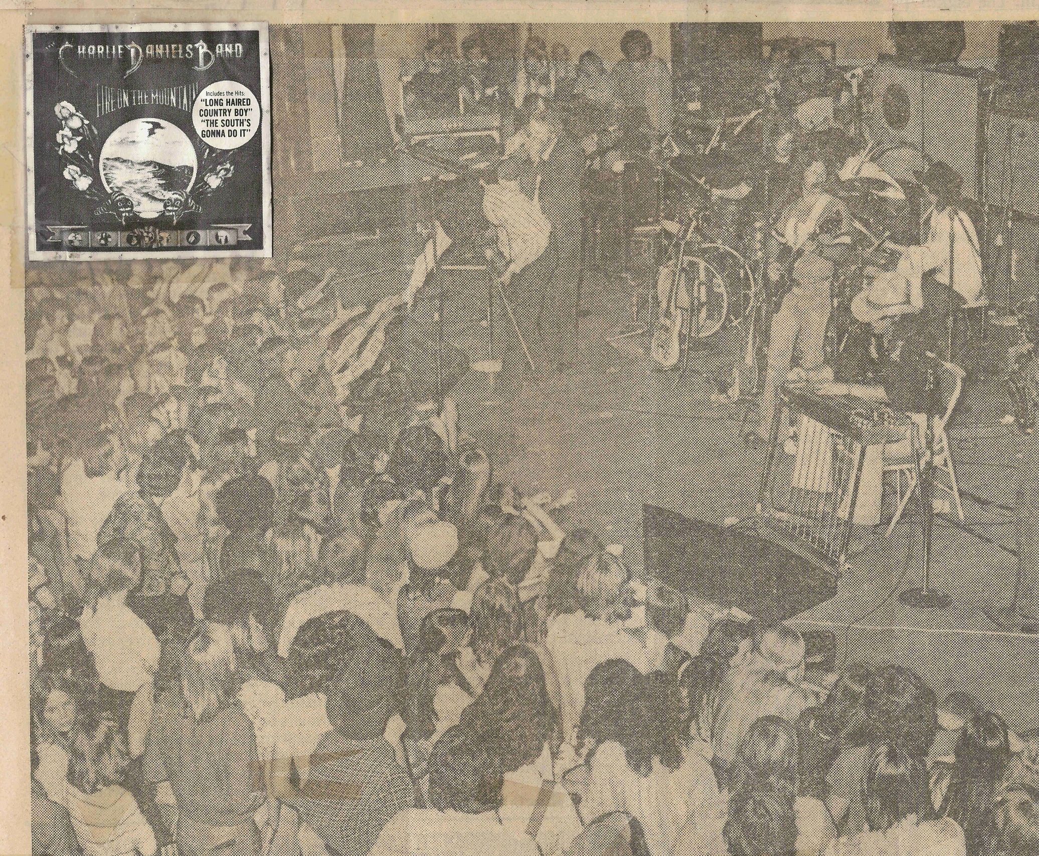 This is a newspaper picture from the first Volunteer Jam at Nashville's War Memorial Auditorium 1974