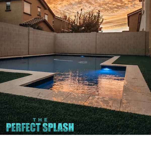 Color LED lights in a new swimming pool