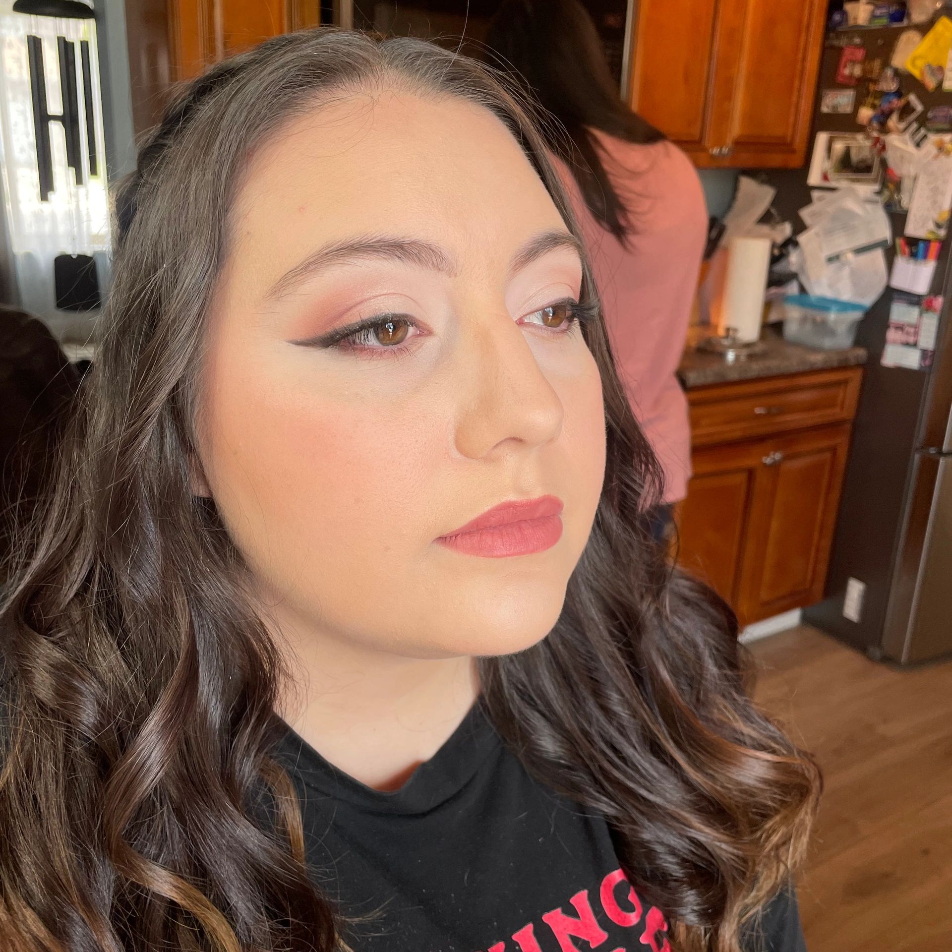 Pink natural makeup on women 