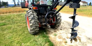 tractor equipment rental post hole digging auger 