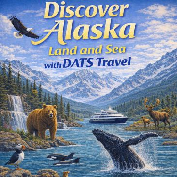 Alaska wildlife and landscapes with travel promotion.