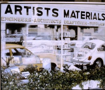 "Artists Materials" , Air-brush acrylic on canvas. Art shop window in Lake Worth, Florida 