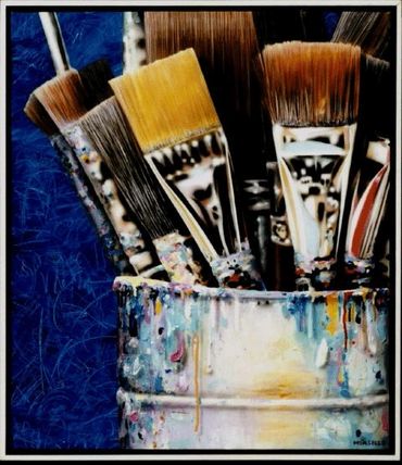 "Studio Brushes", Acrylic on canvas