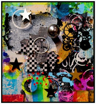 Pinball, Mixed Medium Paint 36x36