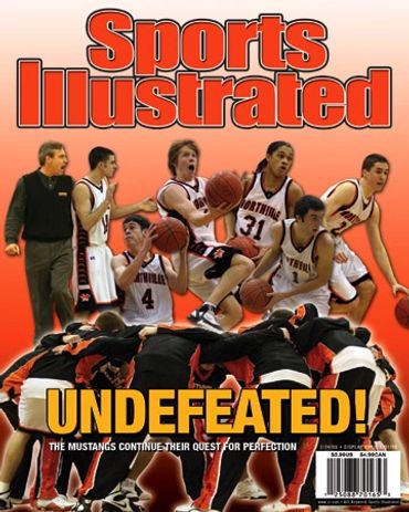 Sports Illustrated cover celebrating the undefeated Mustangs basketball team.