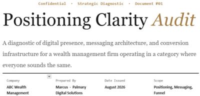 Financial advisor positioning audit
RIA positioning strategy
Wealth management marketing
AI differen