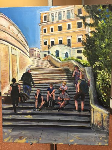 Oil Spanish Steps