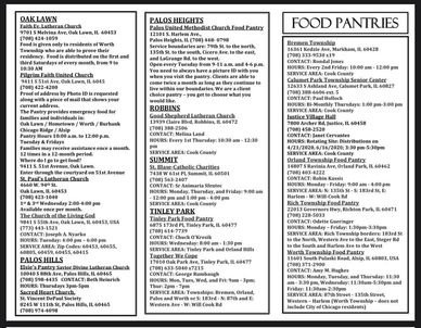 South Suburban Chicago Food Pantries